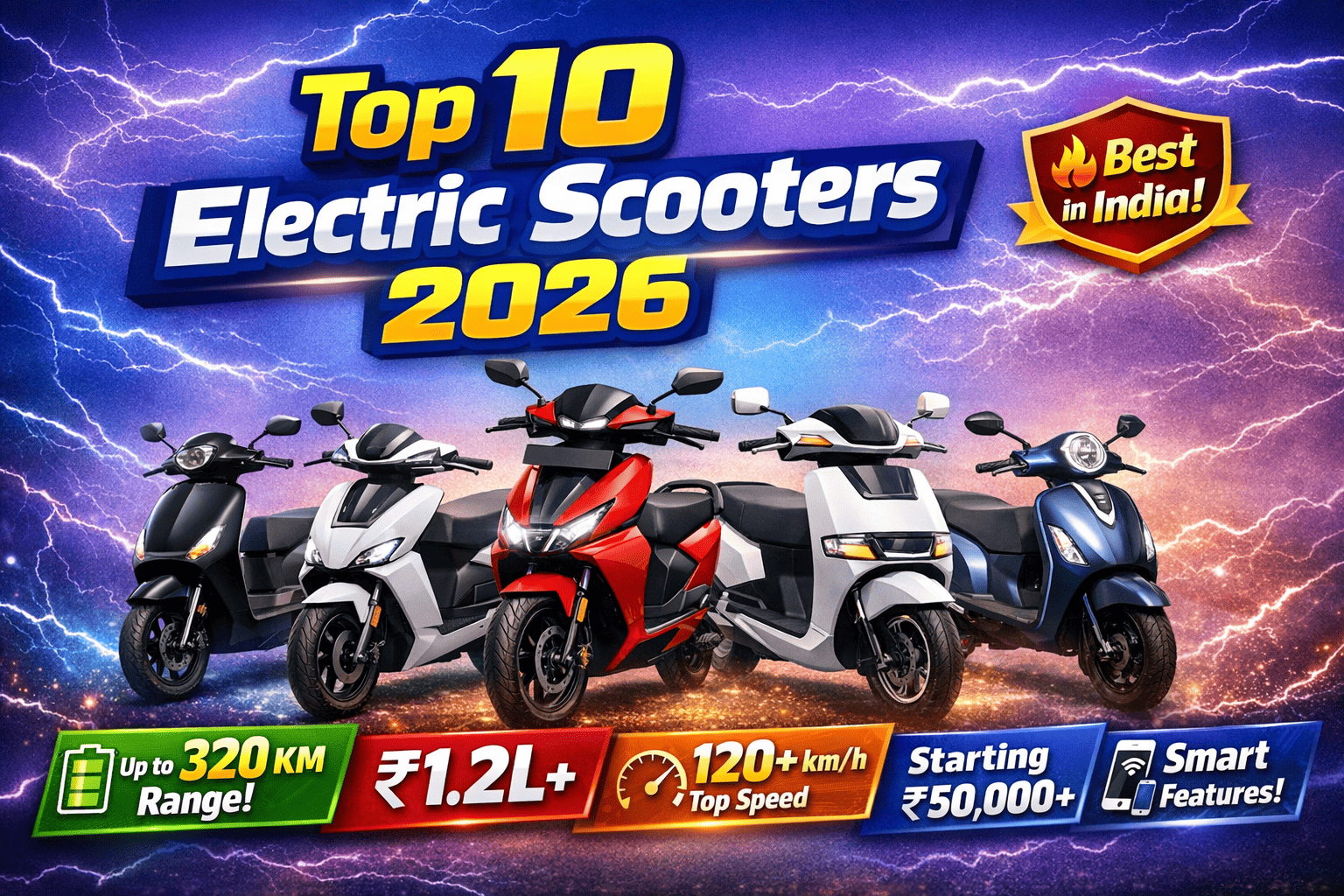 Top 10 Best Electric Scooters in India 2026 – Price, Range & Features Compared